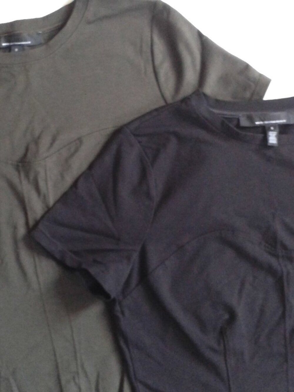 2 NEW WHBM SS SHIRTS SIZE S  BLACK & ARMY GREEN